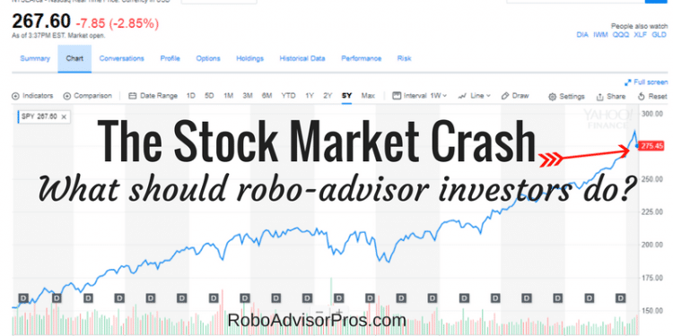A stock market crash is a signal for robo advisor investors to stay put, or invest more.