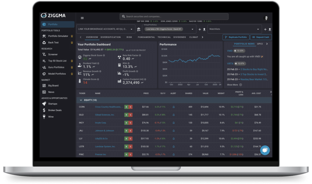 Ziggma Portfolio Dashboard